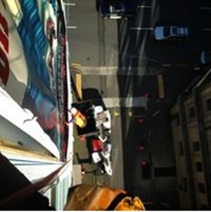 The amazing skill and bravery on show by the team at This Way Up Ltd using a cherry picker and abseil talents.